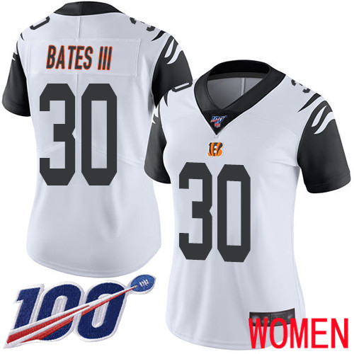 Cincinnati Bengals Limited White Women Jessie Bates III Jersey NFL Footballl #30 100th Season Rush Vapor Untouchable
